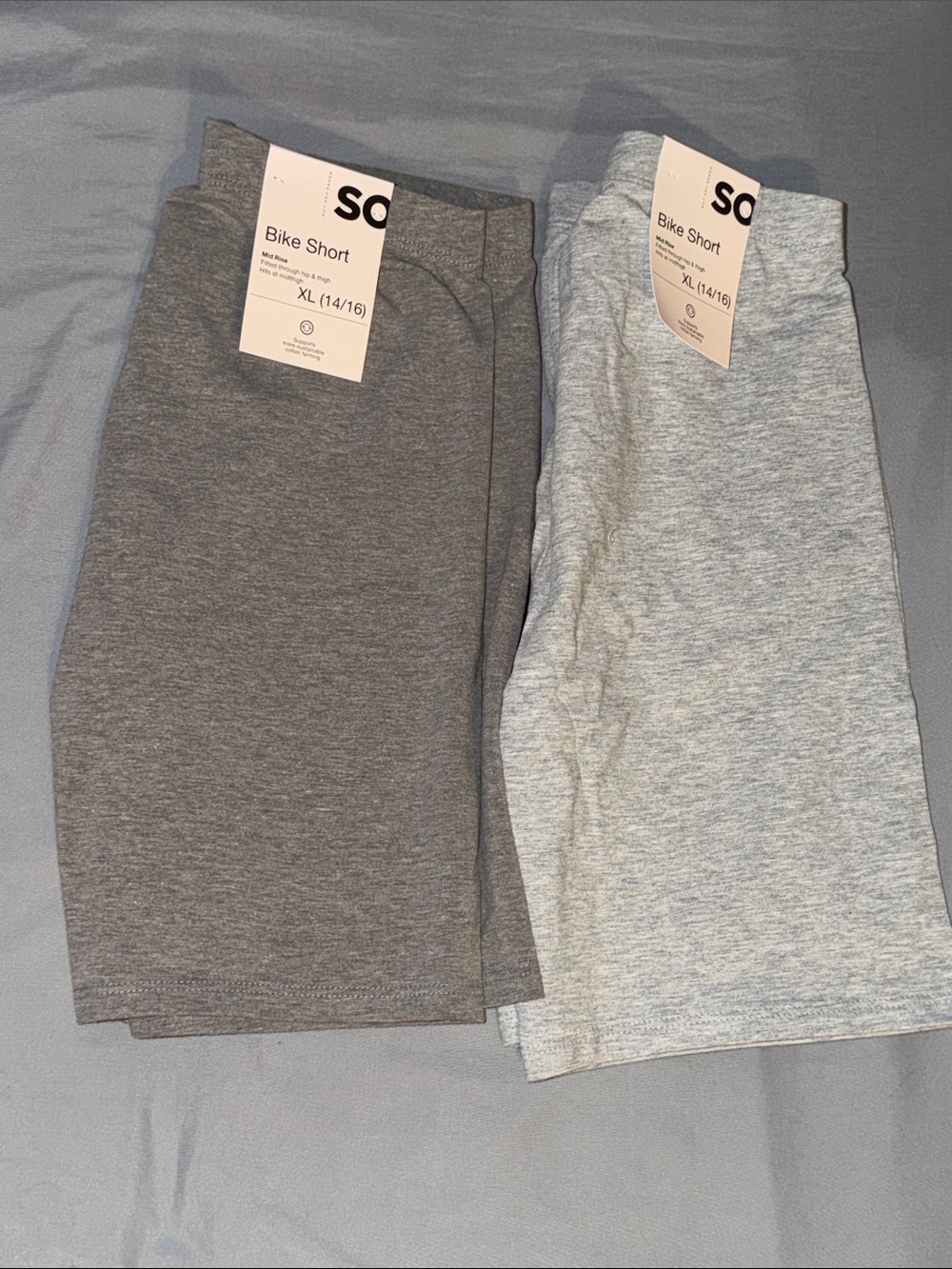 Bundle of 2 SO Bike Shorts- Dark Gray & Light Gray